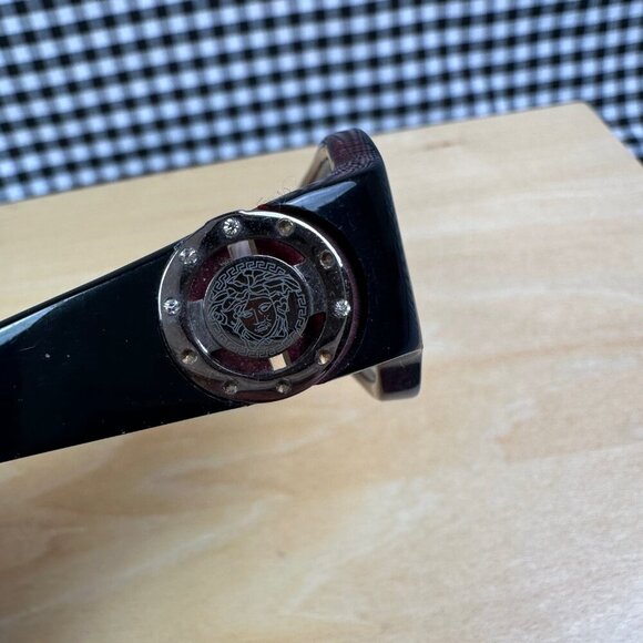 Versace Made in Italy MOD 3111 Rectangle Logo Eyeglasses Frames Black - Picture 5 of 6